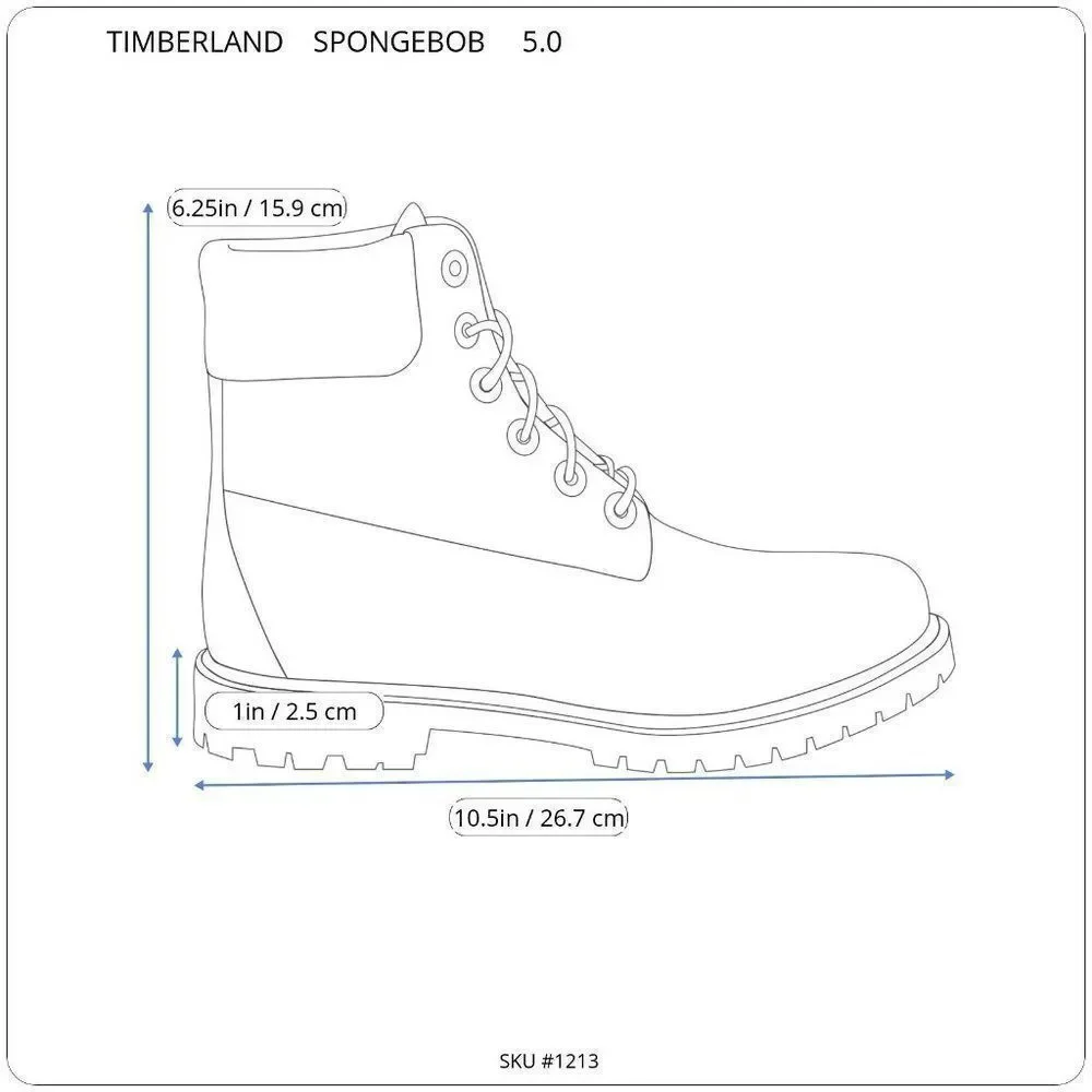 Timberland SpongeBob Boots Boys Size 5 Black Yellow Good‎ Waterproof Limited